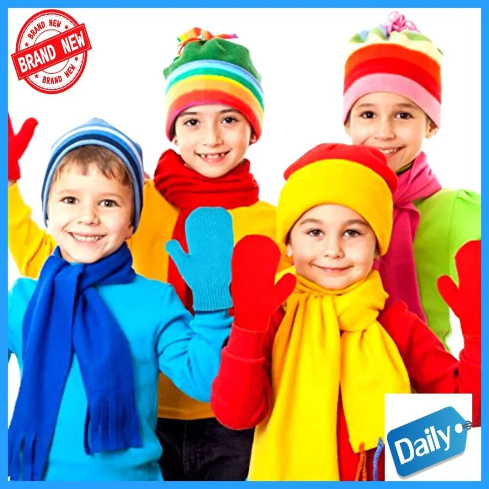 Kids Winter Mittens 50 Pairs Stretch Knit Gloves Toddler Size 1-6 Years